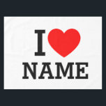 I Heart Name Tablecloth<br><div class="desc">Write your desired Name or Text on the name Section.</div>