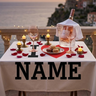I Heart Name Tablecloth