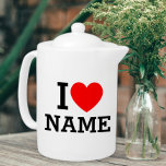 I Heart Name Teapot<br><div class="desc">Write your desired Name or Text on the name Section.</div>