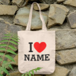 I Heart Name Tote Bag<br><div class="desc">Write your desired Name or Text on the name Section.</div>