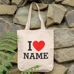 I Heart Name Tote Bag