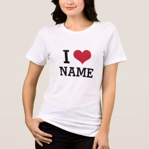 I Heart Name Tri-Blend Shirt