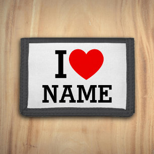 I Heart Name Tri-fold Wallet