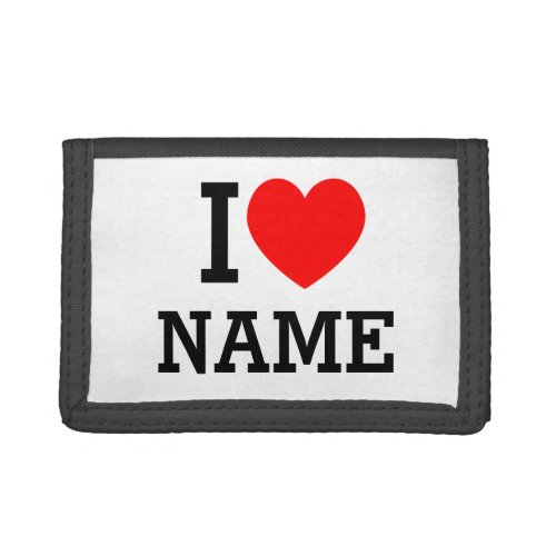 I Heart Name Trifold Wallet