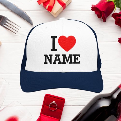 I Heart Name Trucker Hat