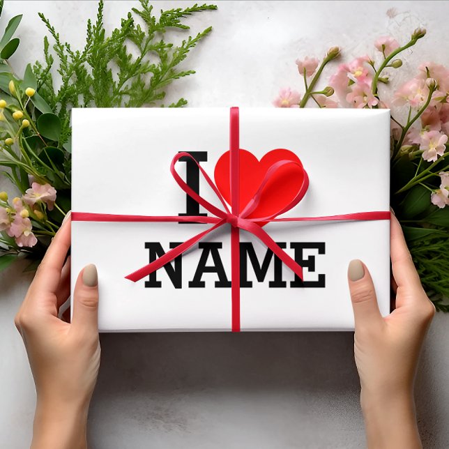 I Heart Name Wrapping Paper Sheets (Creator Uploaded)