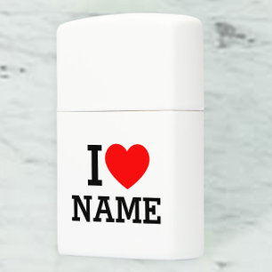 I Heart Name Zippo Lighter