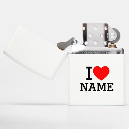 I Heart Name Zippo Lighter