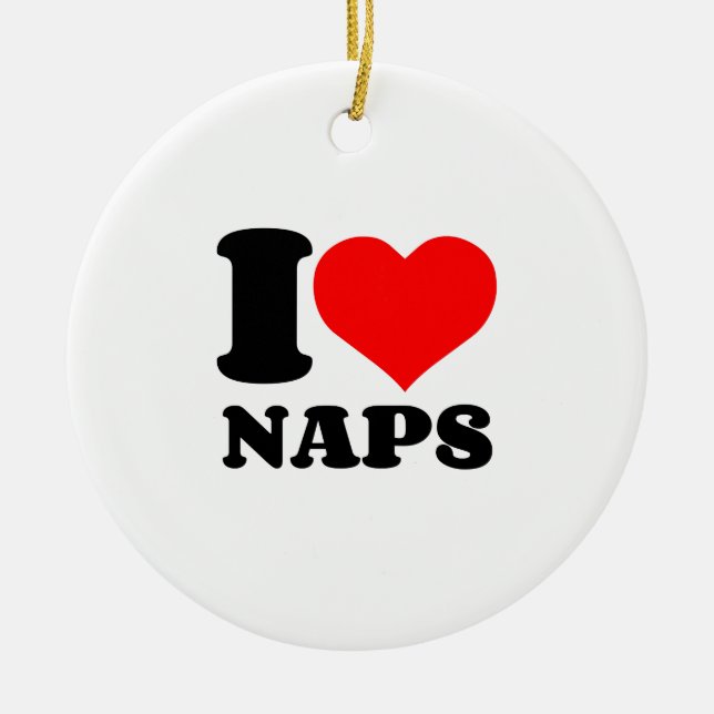 I HEART NAPS CERAMIC ORNAMENT (Front)