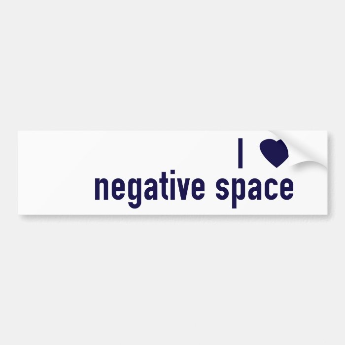 I Heart Negative Space Bumper Stickers