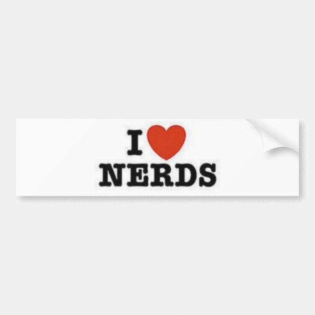 I Heart Nerds Bumper Sticker (Front)
