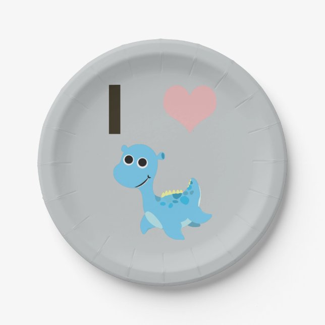 I Heart Nessie Paper Plates (Front)