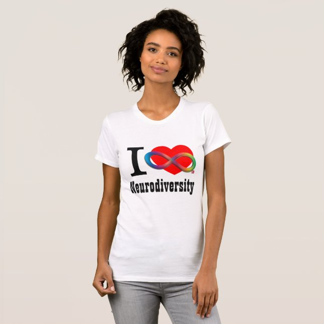 I Heart Neurodiversity Rainbow Infinity Shirt (Front Full)