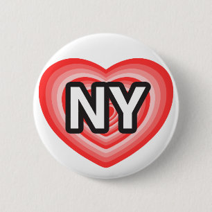 I heart New York. I love New York. I heart NY. NYC Pinback Button