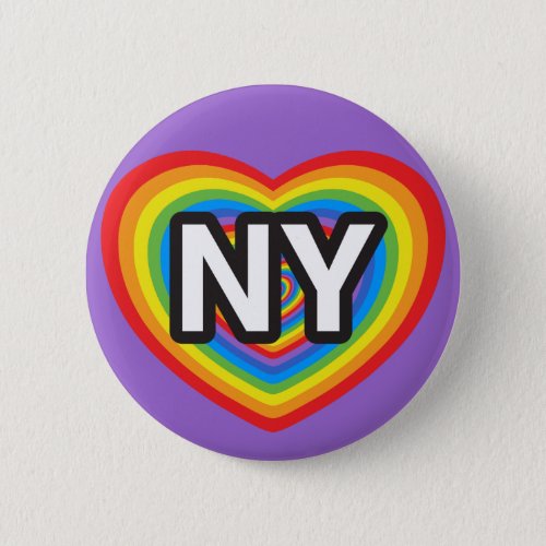 I heart New York I love New York NYC rainbow Button