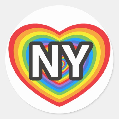 I heart New York I love New York NYC rainbow Classic Round Sticker