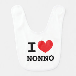 I heart nonno baby bib gift for Italian grandchild