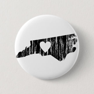 I Heart North Carolina Grunge Outline State Love Button
