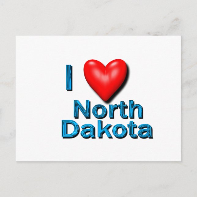 I Heart North Dakota Postcard (Front)