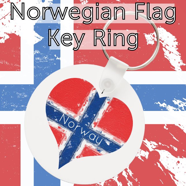 I Heart Norway Norwegian Flag Keychain (I Heart Norway Norwegian Flag Key Ring)