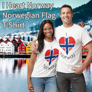 I Heart Norway Norwegian Flag T-Shirt