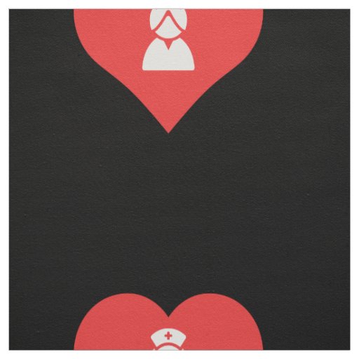 I Heart Nurse Uniforms Icon Fabric
