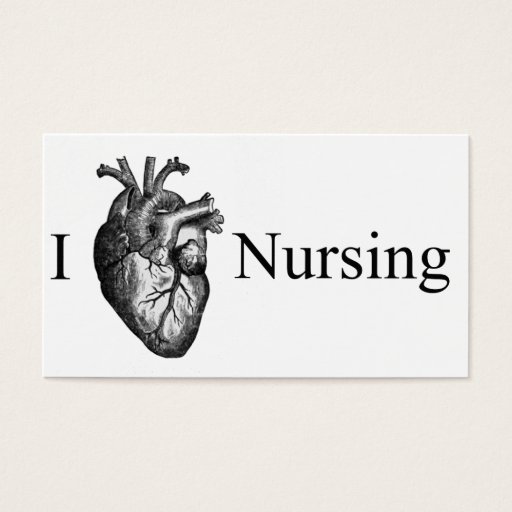 Customizable I Heart Nursing Business Card Template