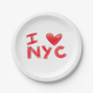 I Heart NYC Classic Paper Plates