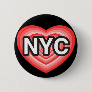 I heart NYC. I love NYC. New York City. I heart NY Pinback Button