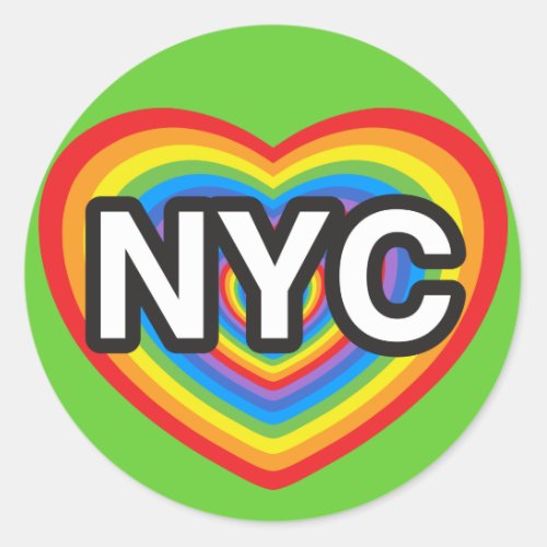 I heart NYC I love NYC New York City rainbow hea Classic Round Sticker