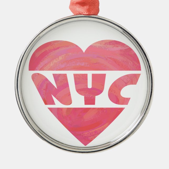 I Heart NYC Metal Ornament (Front)
