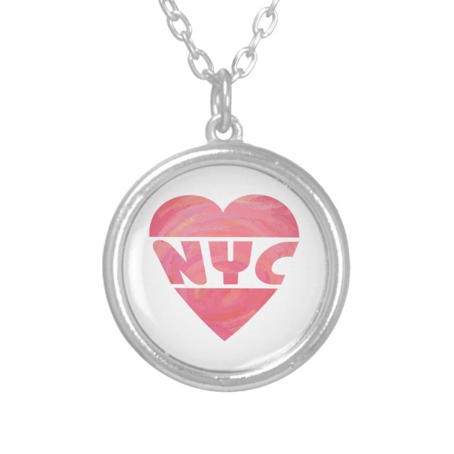 I Heart NYC Silver Plated Necklace (Front)