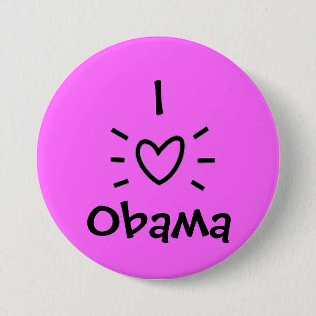 I "HEART" OBAMA! PINBACK BUTTON (Front)