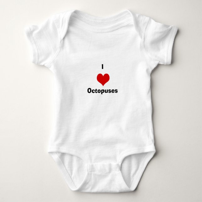 I Heart Octopuses - Octopus Running Baby Bodysuit (Front)