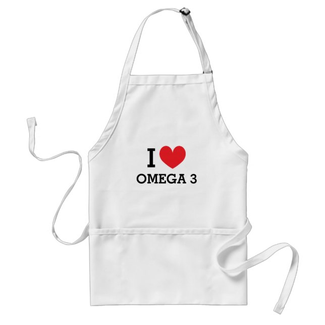 I heart Omega 3 fish oil kitchen apron (Front)
