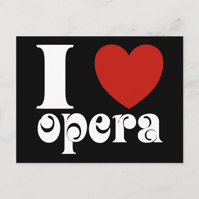 I Heart Opera Lovers Gift Postcard (Front)