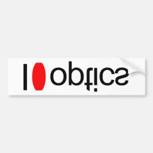 I heart optics bumper sticker
