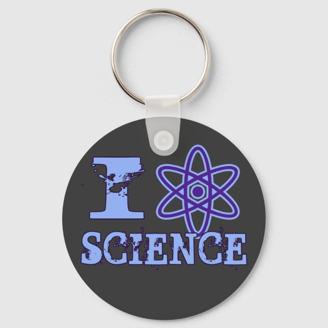 I Heart (or Atomic Symbol) Science Keychain (Front)