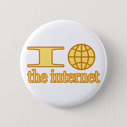 I Heart or wire globe the Internet Pinback Button