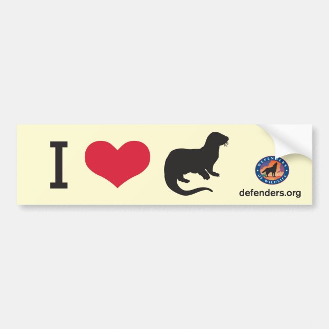 I Heart Otters Bumper Sticker (Front)