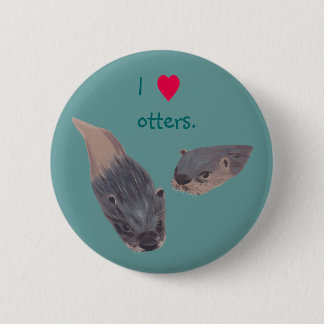 I heart otters pin on buttons