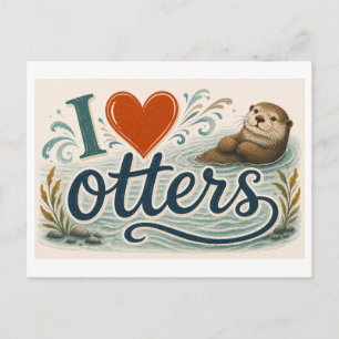 "I [Heart] Otters" Postcard