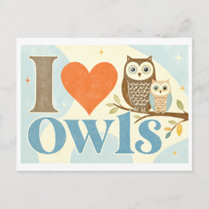 "I [Heart] Owls" Postcard