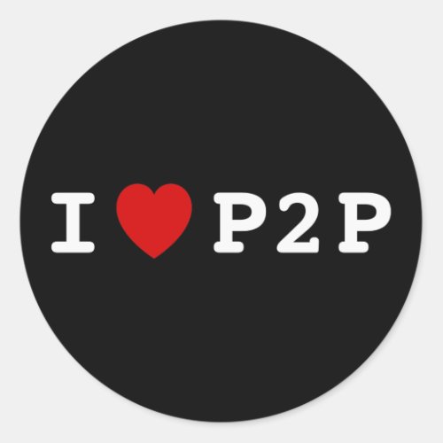 I heart P2P Classic Round Sticker