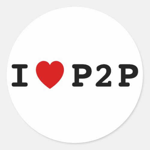 I heart P2P Classic Round Sticker