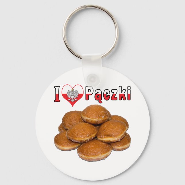 I Heart Paczki Polish Food Keychain (Front)