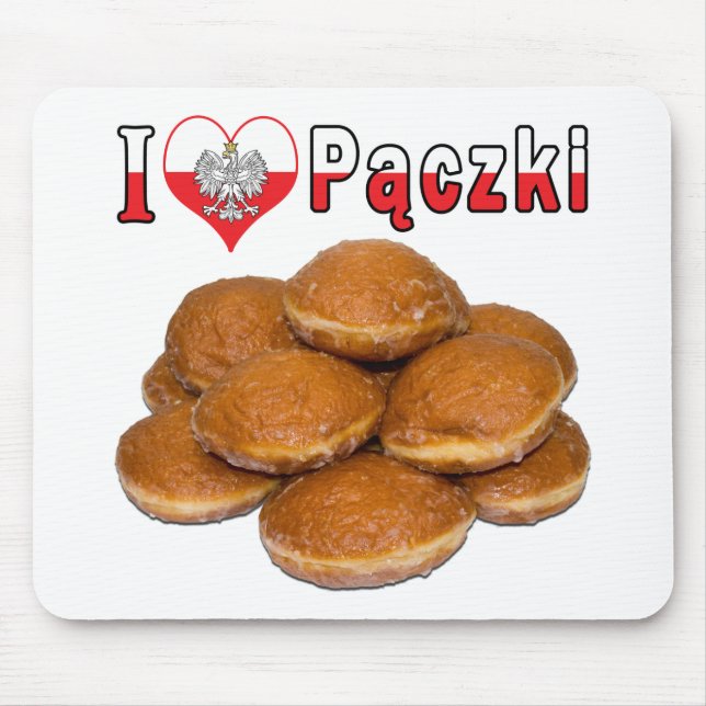 I Heart Paczki Polish Food Mouse Pad (Front)