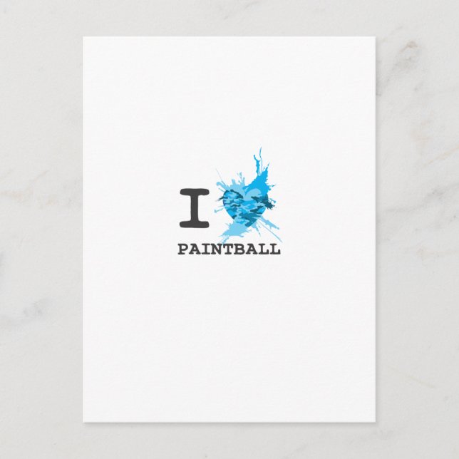 I Heart Paintball Postcard (Front)