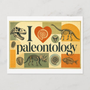 "I [Heart] Paleontology" Postcard
