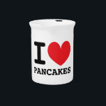 I heart pancakes ceramic pitcher for batter<br><div class="desc">I heart pancakes ceramic pitcher for batter. Custom color heart and text. Fun gift idea for pancake lover. Also handy for storing kitchen utensils.</div>